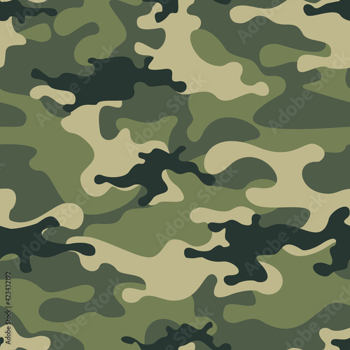  Camouflage seamless pattern from spots. Military texture. Modern camo. Print. Vector illustration