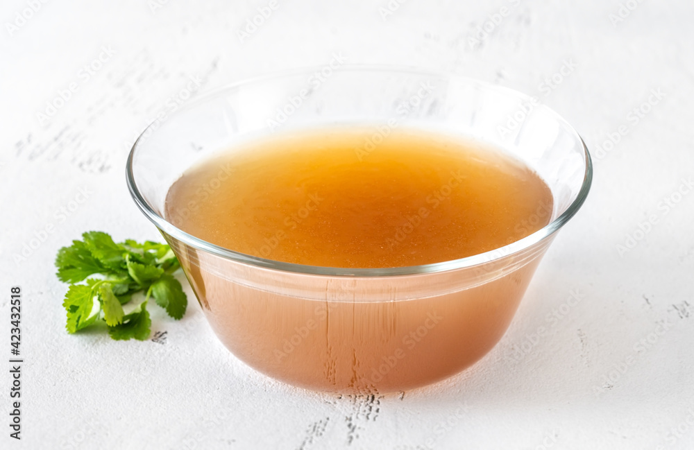 Bowl of beef bone broth Bowl of beef bone broth