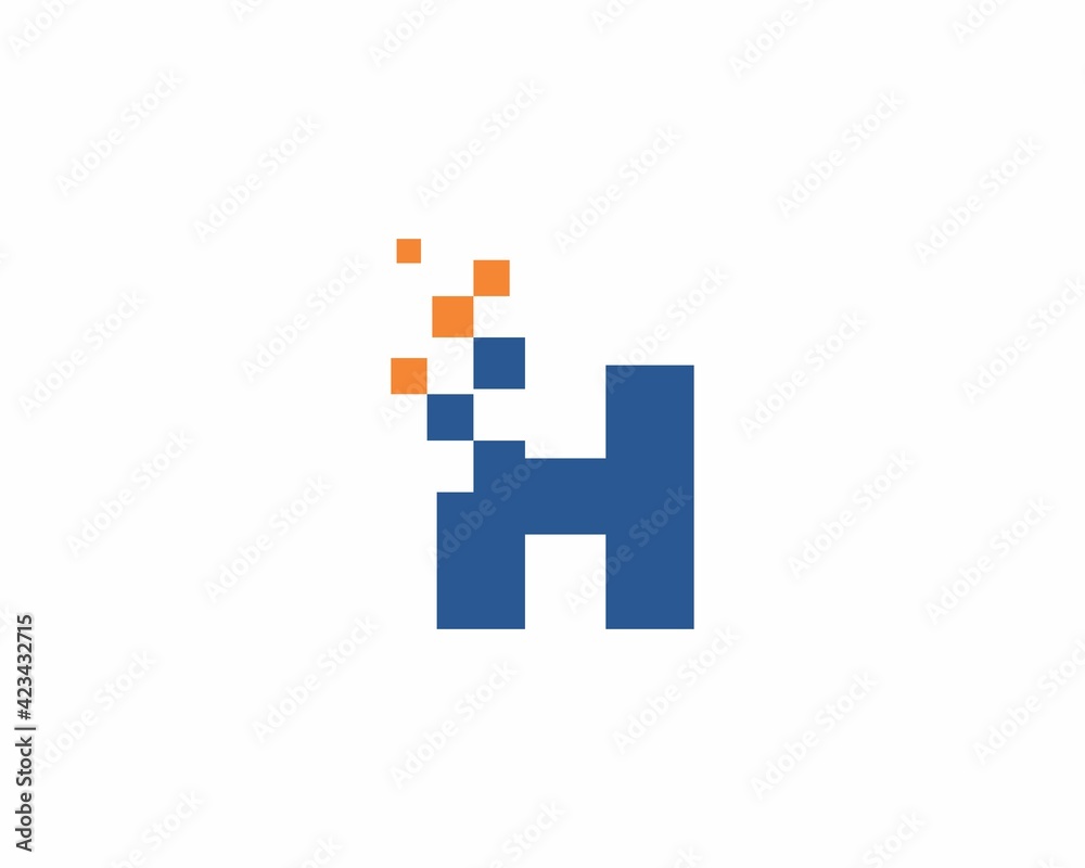 Letter H with Pixel Logo 001 Letter H with Pixel Logo 001