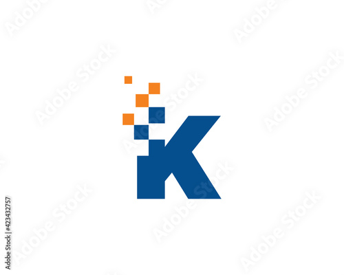 Letter K with Pixel Logo 001