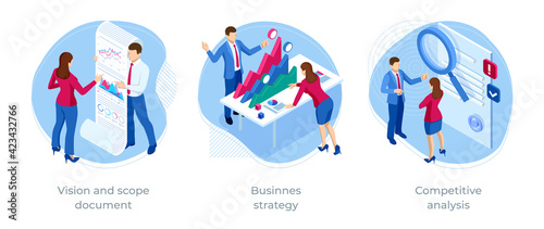 Isometric Competitive analysis, Businnes strategy, Vision and scope document. Expert team for Data Analysis, Business Statistic, Management, Consulting, Marketing. © Golden Sikorka