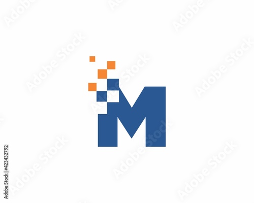 Letter M with Pixel Logo 001