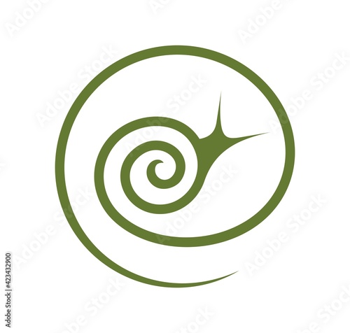 Grape snail logo. Isolated snail on white background