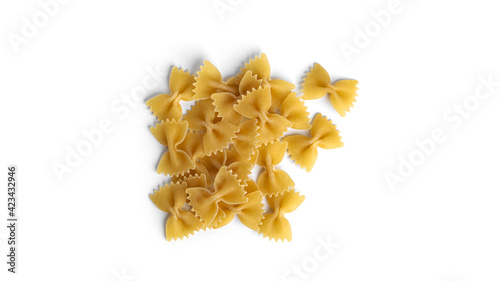 Farfalle isolated on a white background.