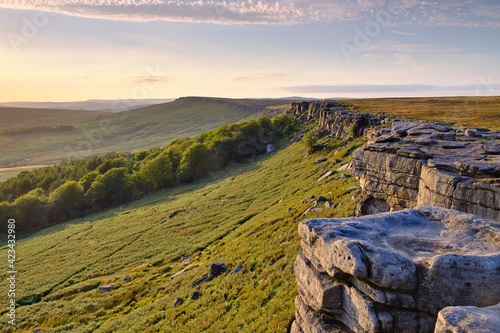 Evening light over Stanage Edge, Peak District, UK