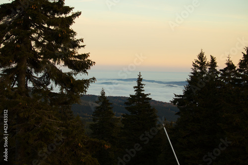 Winter sunset in the valley 