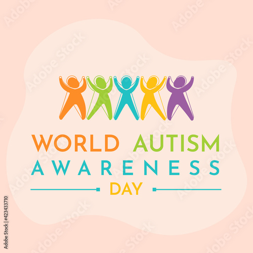 Colorful background of world autism day for social media post