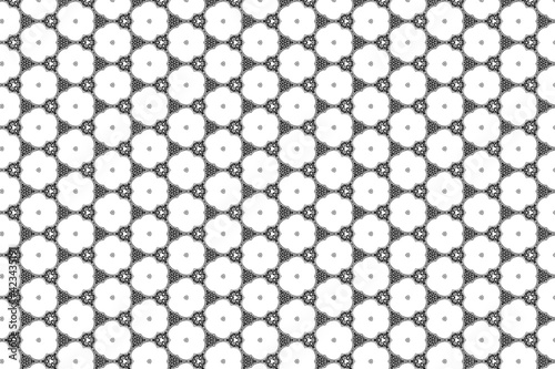 seamless pattern with black and white circles. 
Simple seamless pattern with decorative elements plaid, tablecloths, clothes, shirts, dresses, paper, bedding
