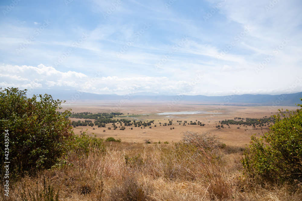 Ngorongoro Conservation Area aerial view, Tanzania, Africa