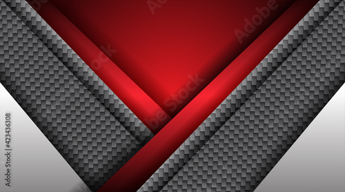 Modern abstract red metallic on design modern futuristic background . Metal frame geometric digital technology concept for wallpaper, banner template