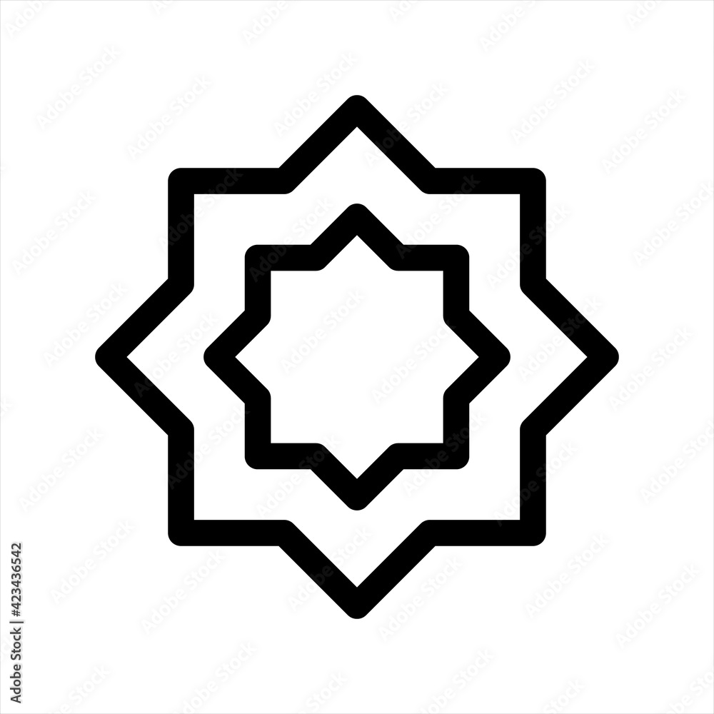 islamic ornament icon, Oriental pattern, Arabic Pattern. Vector illustration