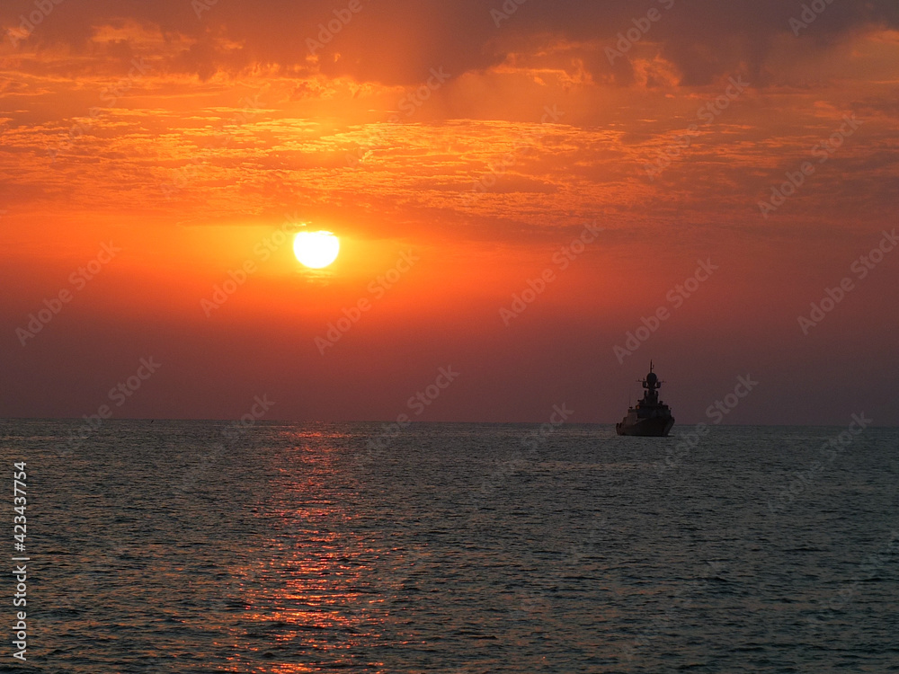 sunset over the sea