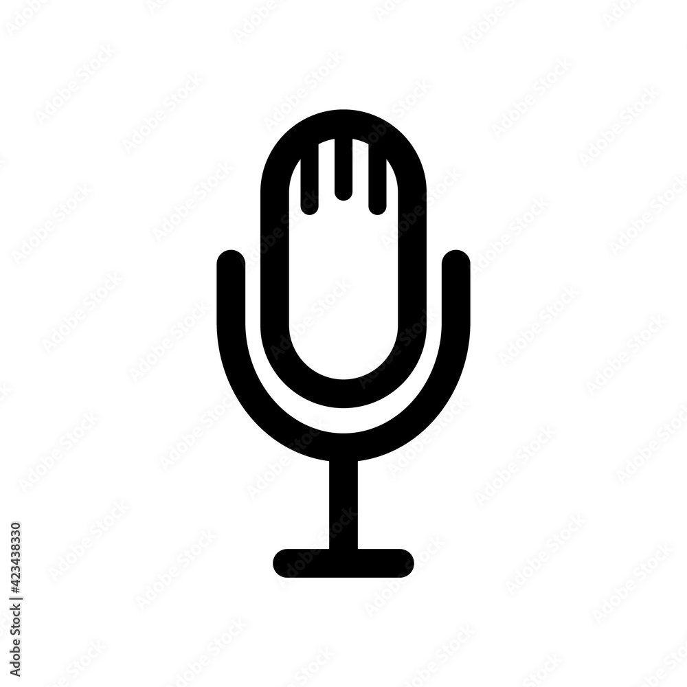 radio mic icon on white background. Simple element illustration from Hardware concept. Microphone Icon. Mic sign. Karaoke microphone icon. Broadcast mic sign. line art icon for apps and websites