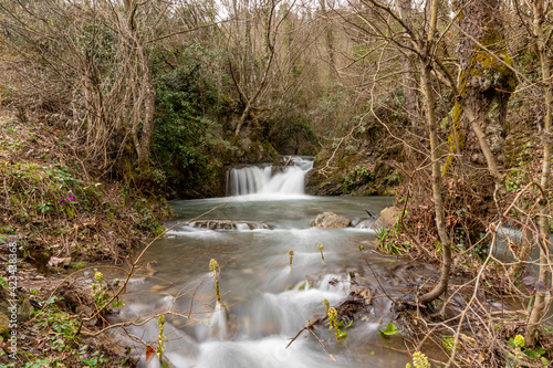 Green Forest And Waterfall Flowing In The Lake ( Çenedağı şelalesi, Derince, Kocaeli Türkiye) photo