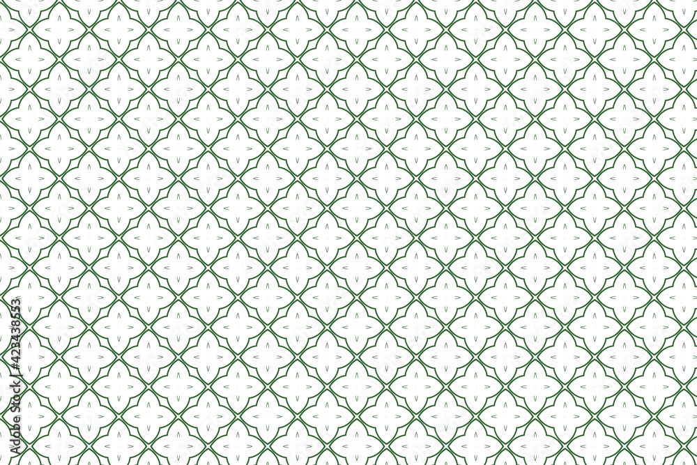 Fototapeta premium link fence with barbed wire flower shape seamless geometric pattern design texture
