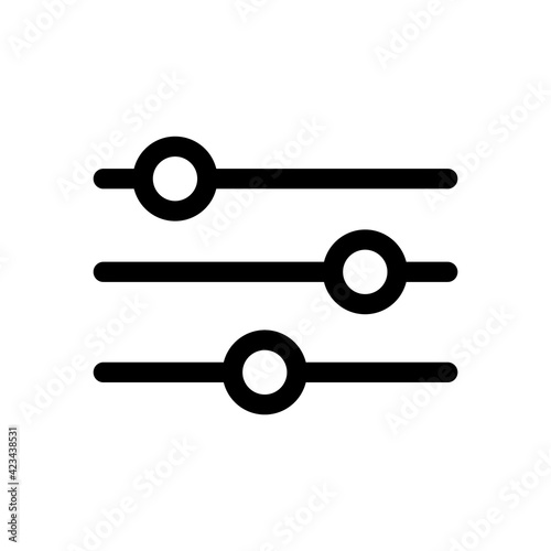 Music Equalizer Icon, Volume equalizer icon, outline style, Equalizer icon on white background