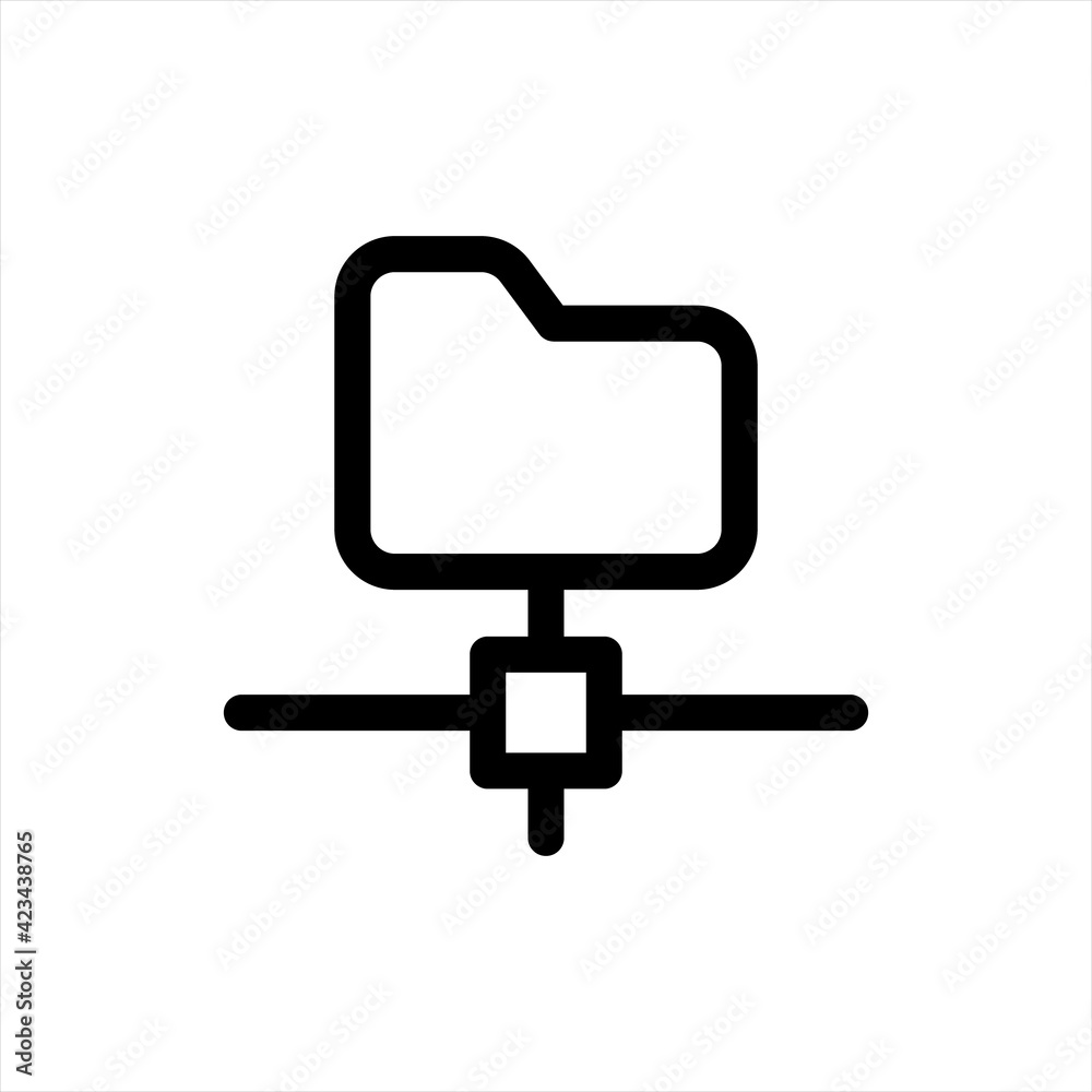 Fototapeta premium Folder sharing icon. Network Folder Vector Illustration. Flat Design Style.