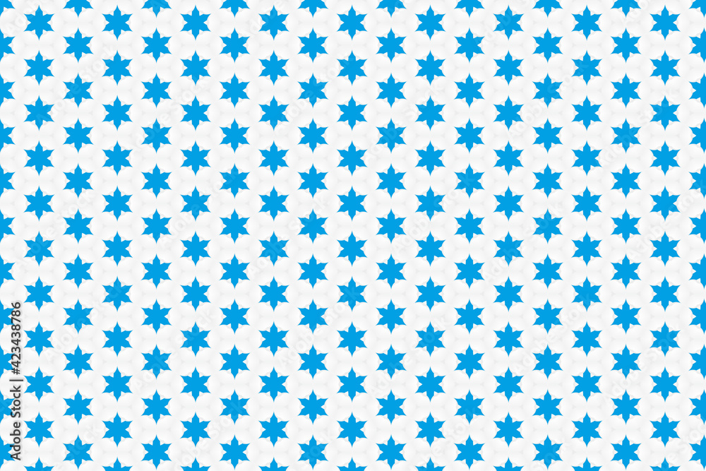Seamless pattern with blue Star or dots in White background. Navy Wrapping star Paper Blue Background.
