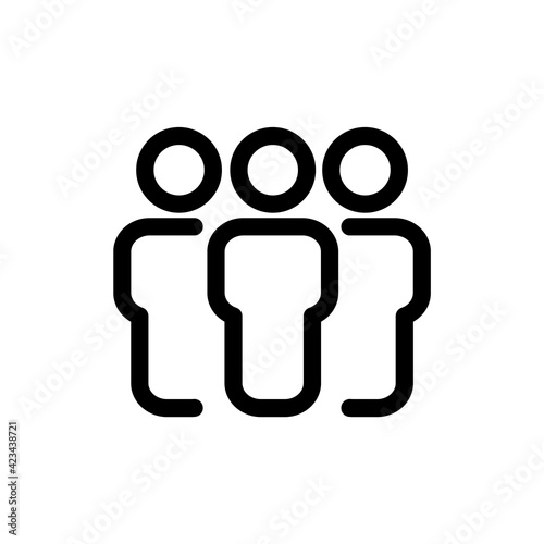 Group of people. People black vector icons. People icons in modern simple flat and lines design. People vector icon, isolated on white background. Profile and User Line Icon