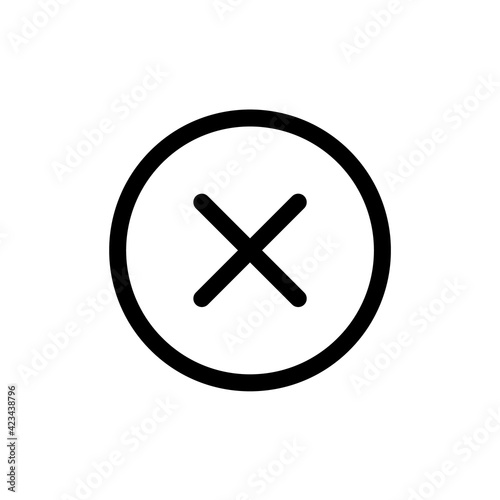 Cancel Vector Icon. x or deny line art vector icon for apps and websites. cancel icon,vector illustration. Flat design style. vector cancel icon illustration isolated on White background