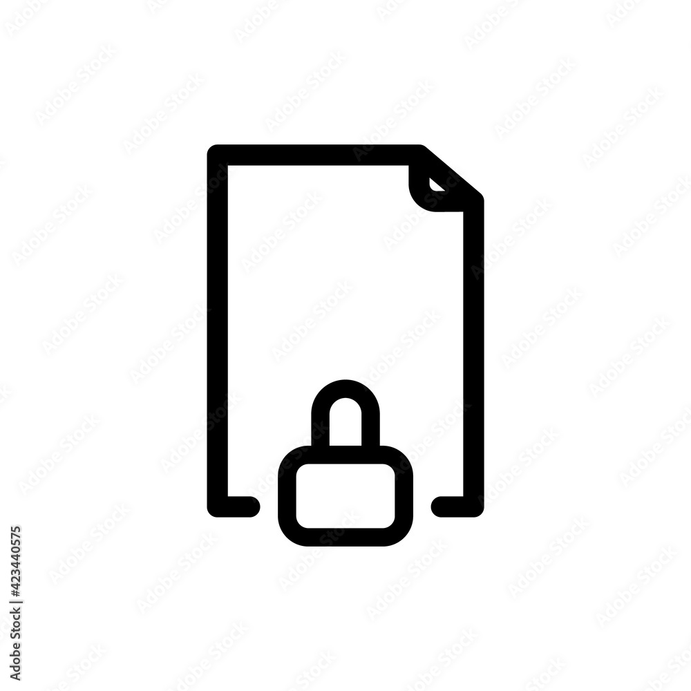 Confidential Information Icons. Black Flat Design. Vector Illustration. Secret locked document icon. Confidential Information Icons. Black Flat Design. Vector Illustration. Secret locked document icon.