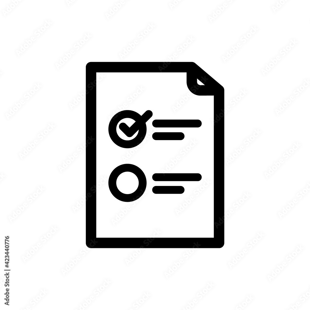 List Icon in circle isolated on white background. Vector illustration. Note list icon. checklist task icon