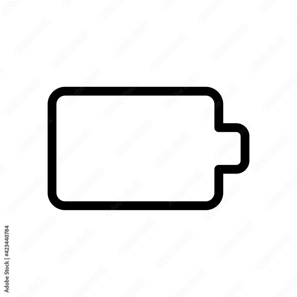 Low battery icon, Isolated battery icon line design. battery charge indicator Low battery icon, Isolated battery icon line design. battery charge indicator