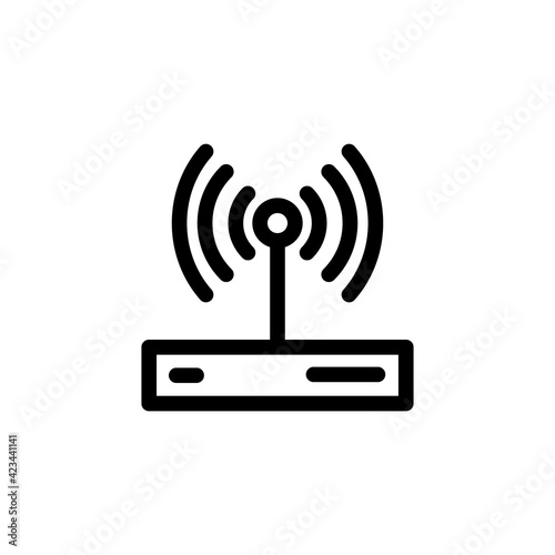 Wifi router flat icon design, vector illustration. Internet service wireless router or modem with wifi signal flat vector icon for apps and websites