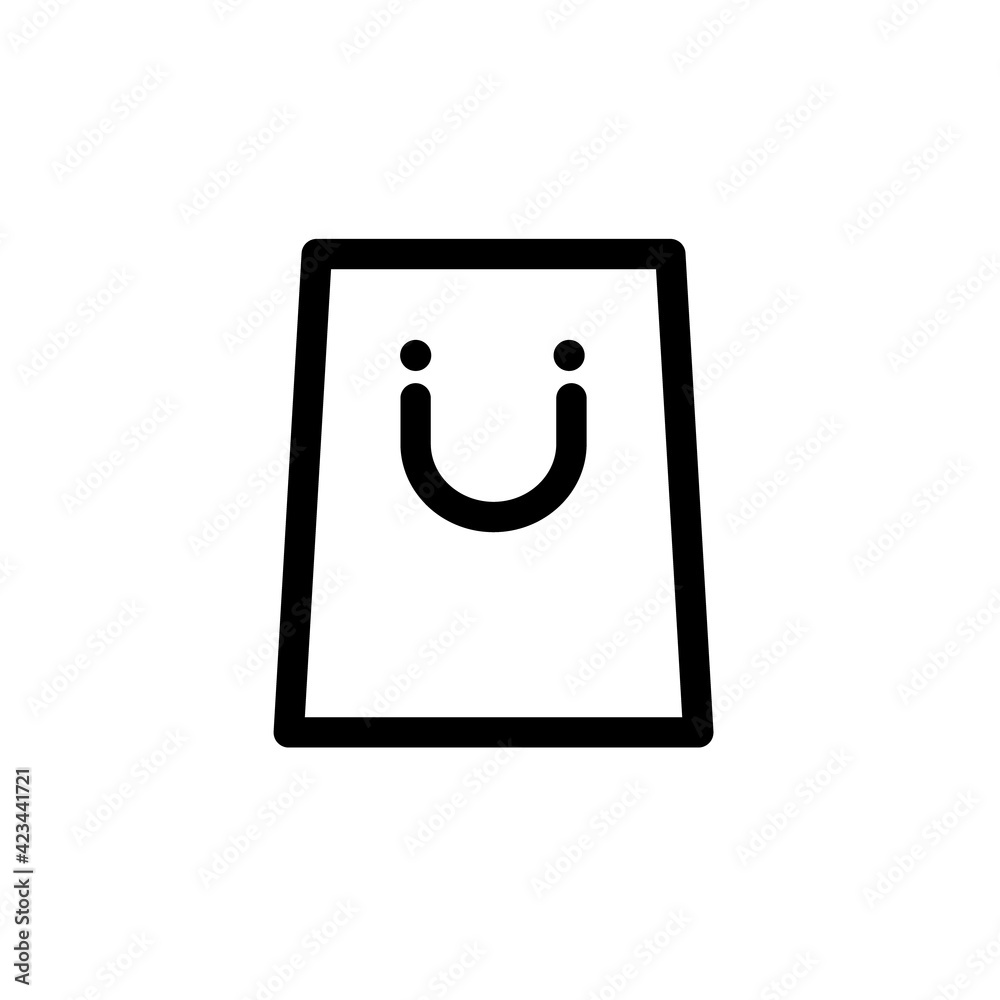 Shopping bag outline icon. linear style sign for mobile concept and web design. Paper bag simple line vector icon. Symbol, logo illustration.