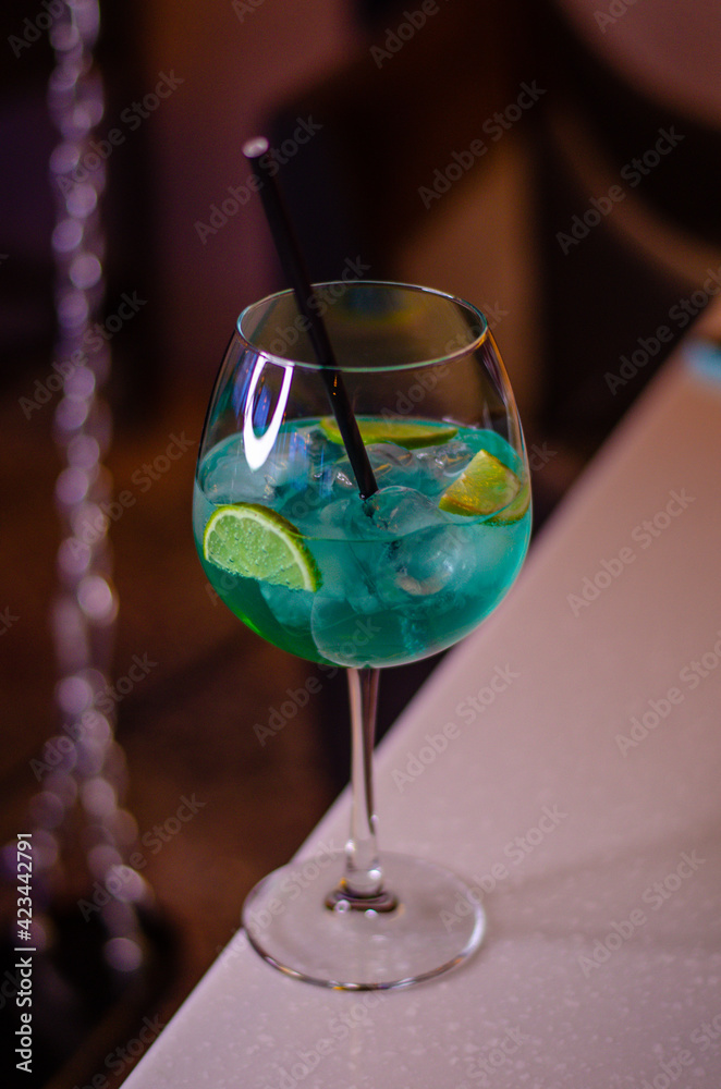 Obraz premium beautiful fresh blue cocktail