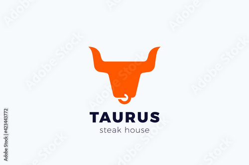 Bull Cow Logo Steak House Meat Store Butchery vector design template.