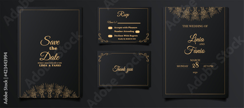 luxury wedding invitation cards set