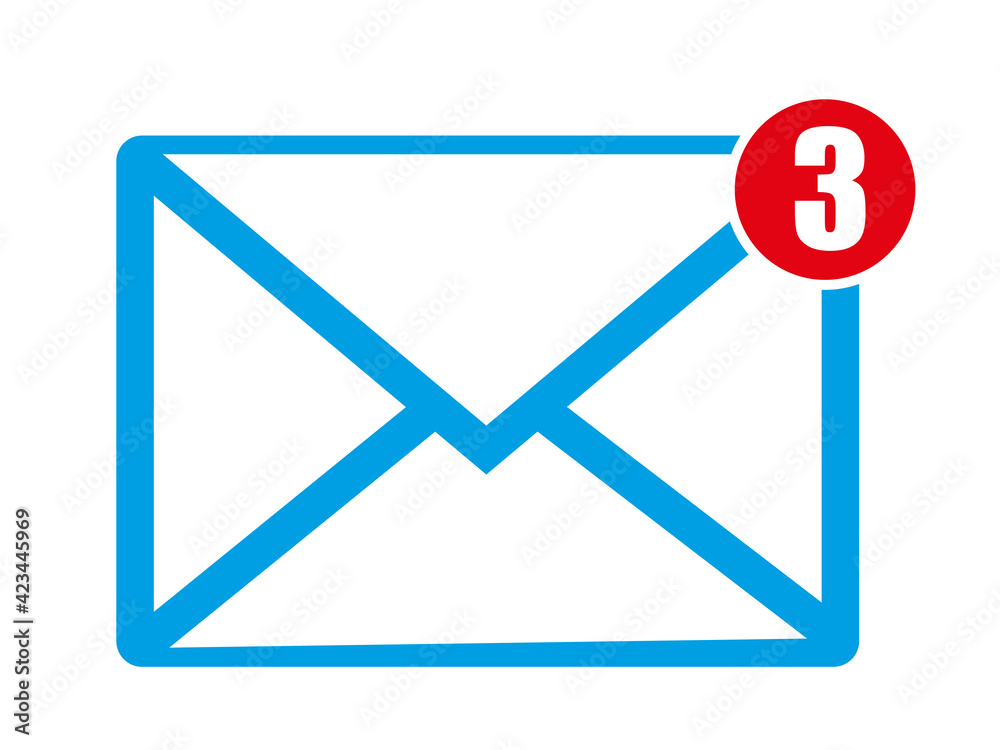 New message notification icon - stock vector New message notification icon - stock vector