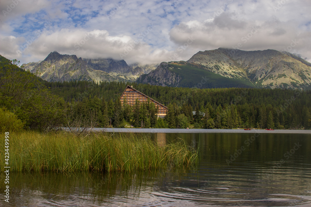Picturesque mountain lake and a top tourist destination in the High Tatras of Slovakia