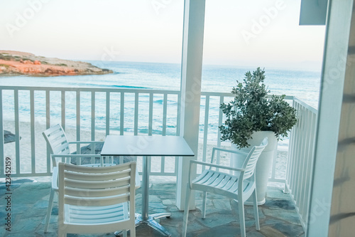 table by the sea for two on nature background © Kostia