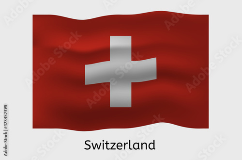 Switzerland country flag icon, Swiss flag vector illustration, Europe
