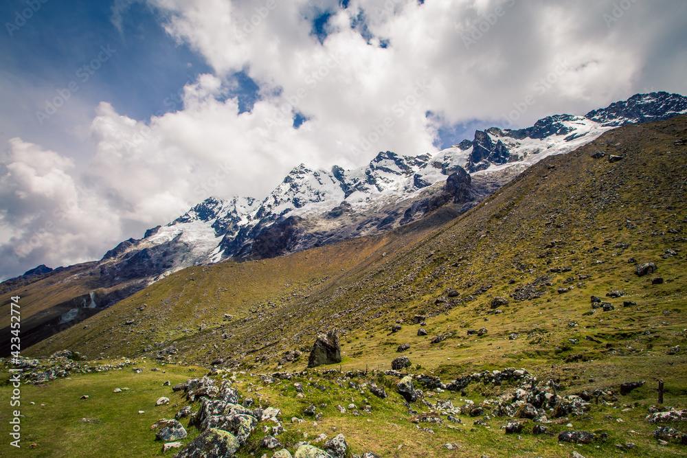 Fototapeta premium valley and path though the Andes