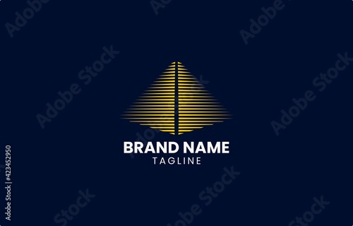 Pyramid Speed Line Logo Design Vector Template