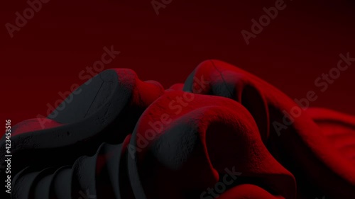 Dark concrete column bending. Hard object becomes soft. The concept of changes. High quality 4k footage