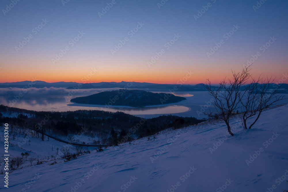 sunset in the mountains