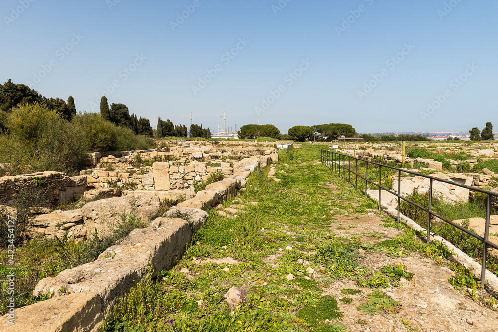 Panoramic Views of The Archaeological Area of Megara Iblea in Province of Syracuse, Sicily, Italy.