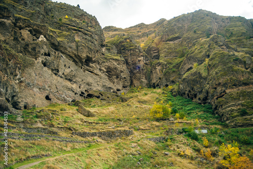Cave monastery Vanis Kvabebi carved into a cliff, Georgia photo