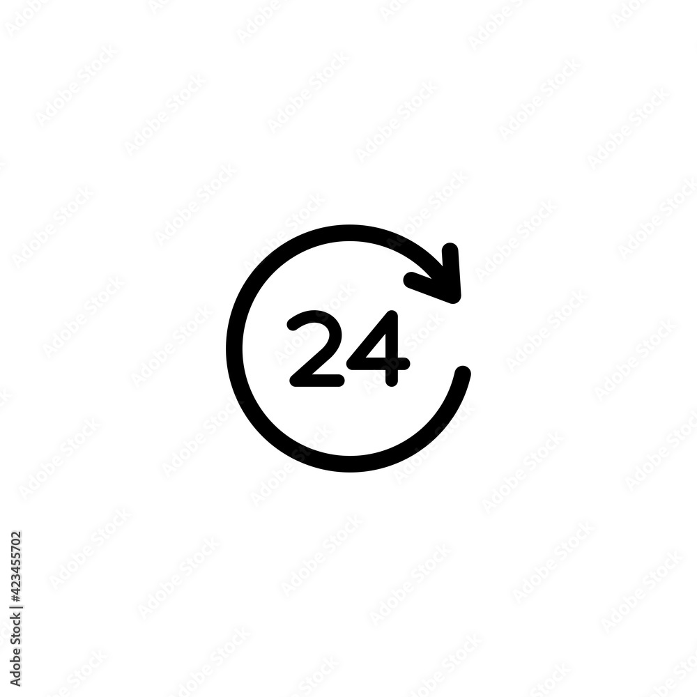 24 hours icon vector for web, computer and mobile app 24 hours icon vector for web, computer and mobile app