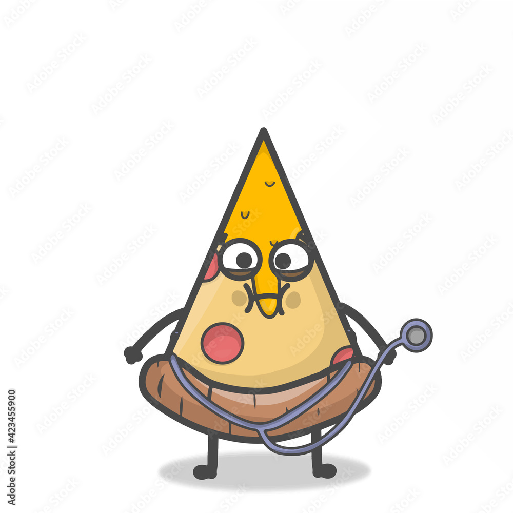 Cute Pizza Character Mascot Flat Cartoon Emoticon Vector Design Illustration Cute Pizza Character Mascot Flat Cartoon Emoticon Vector Design Illustration