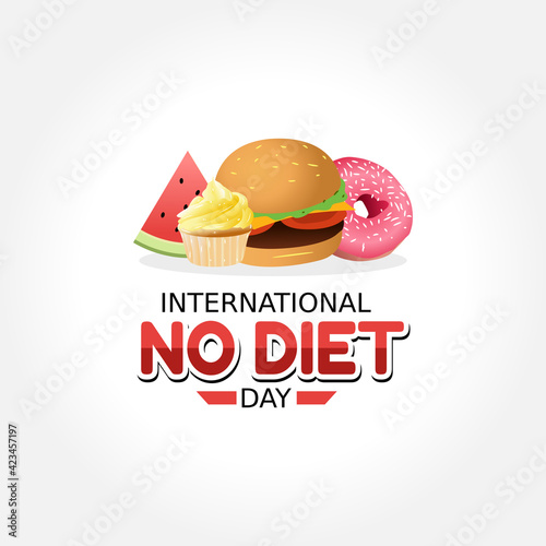 vector graphic of international no diet day good for international no diet day celebration. flat design. flyer design.flat illustration.