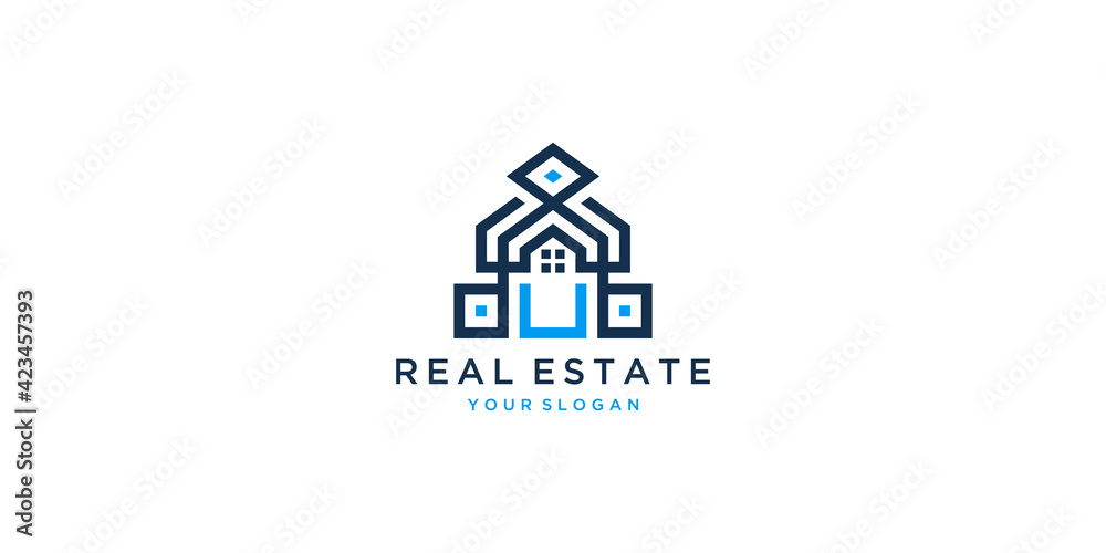 Letter u house logo design template inspiration Letter u house logo design template inspiration