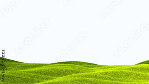 green field isolated against a white background