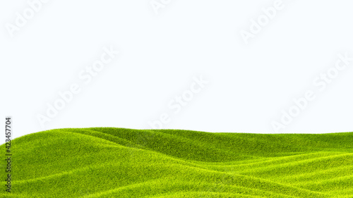 green field isolated against a white background