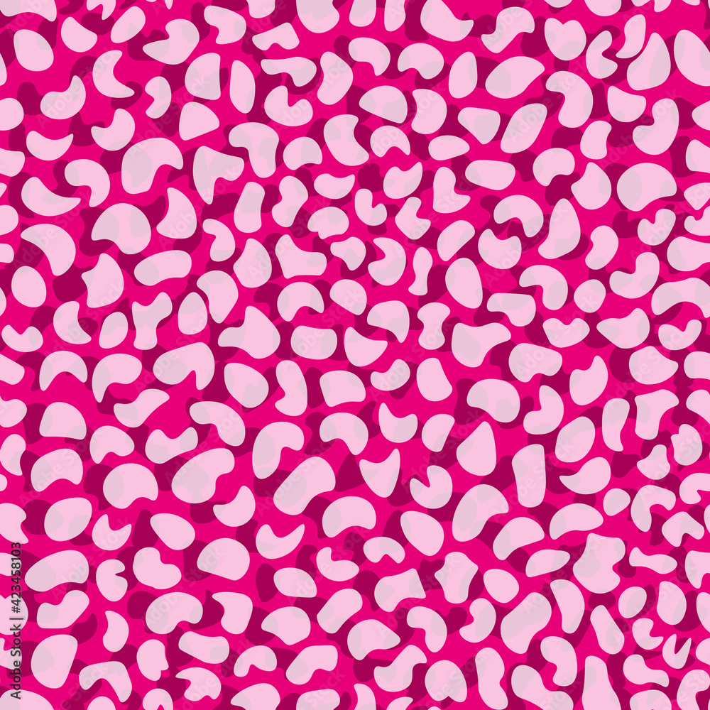 Abstract modern leopard seamless pattern. Animals trendy background. Pink and black decorative vector stock illustration for print, card, postcard, fabric, textile. Modern ornament of stylized skin Abstract modern leopard seamless pattern. Animals trendy background. Pink and black decorative vector stock illustration for print, card, postcard, fabric, textile. Modern ornament of stylized skin