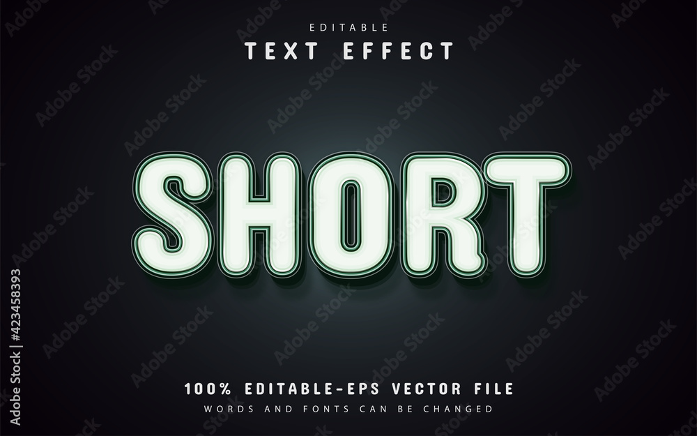 Short text effect editable